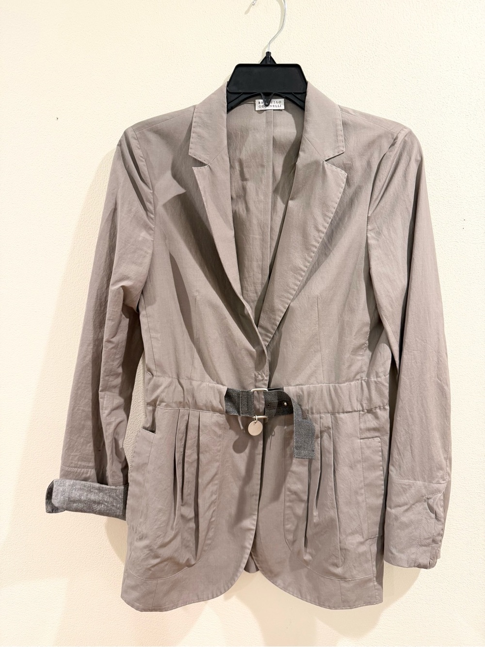 Brunello Cucinelli belted pleated blazer Jacket 42